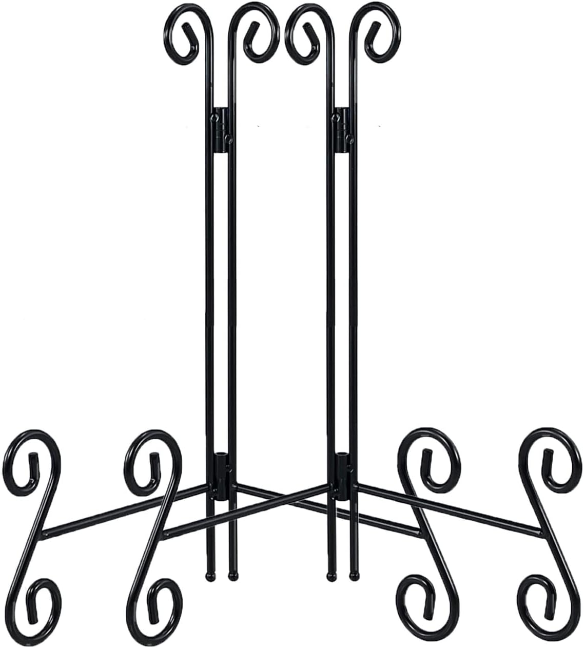 12 Inch Plate Stands for Display, 2 Pack Black Iron Adjustable Easel Stand for Photo Frame, Plate, Home Decoration