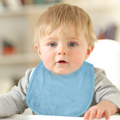 Vicloon Baby Bibs, 8Pcs Terry Bib Set, Baby Bibs for Girls & Boys, Terry Drool Cotton Bibs Waterproof Protection, Adjustable Hook-&-Loop Closure, Baby Bibs for Drooling and Teething(Color)