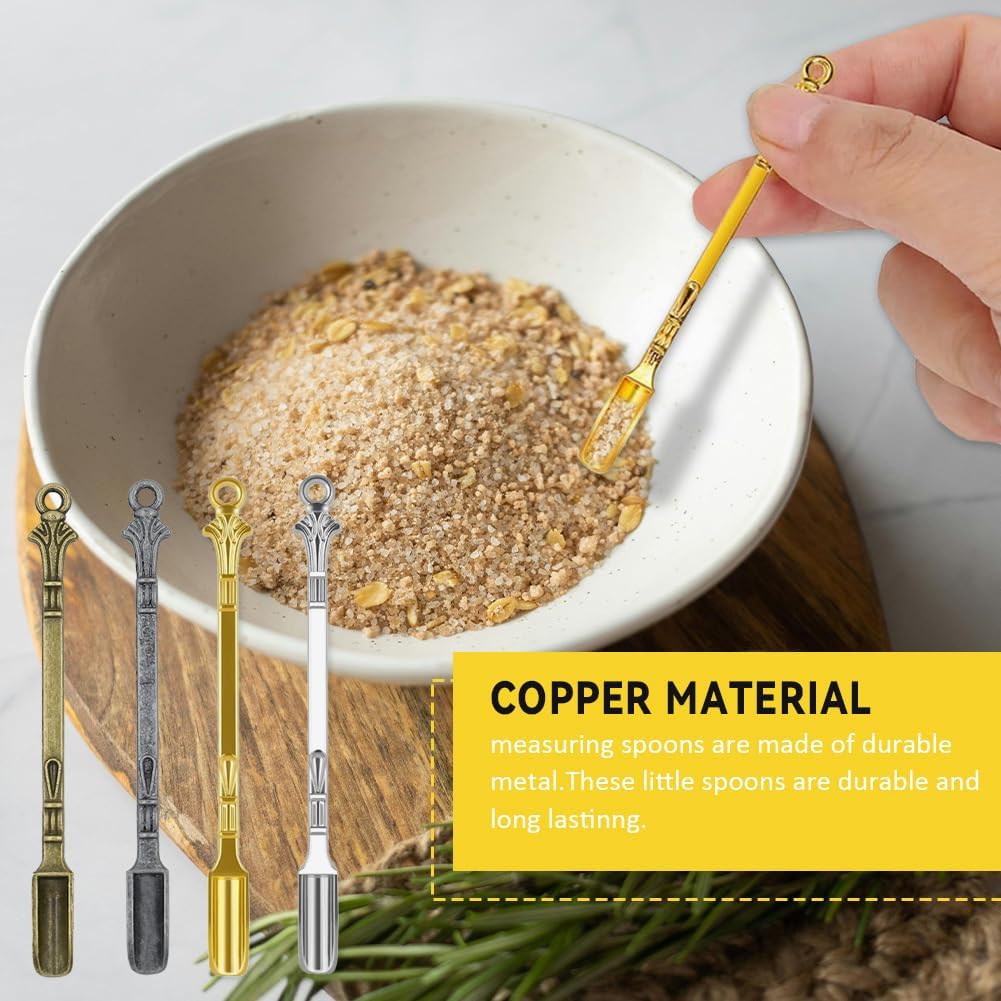 10 PCS Mini Spoon Shovel Alloy Tableware Charm, Tiny Shovel Spoon for Necklace DIY Craft Jewelry Making Keychain