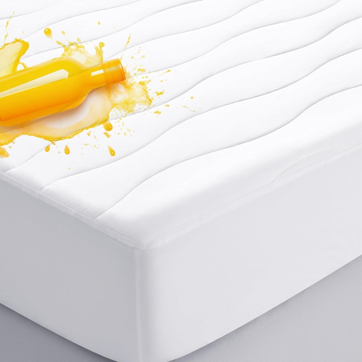 22" (72x84 Inches, California King Cotton Mattress Protector, Breathable Pillow Top Mattress Cover, Soft Quilted Fitted