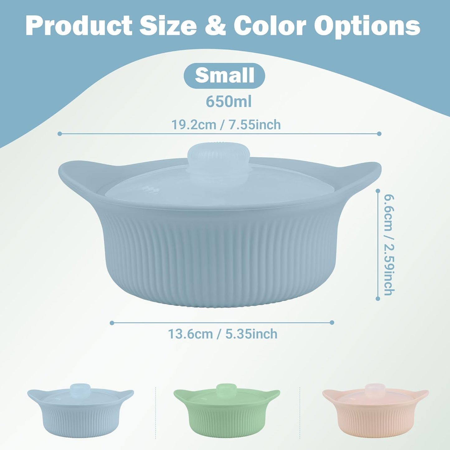 Jalopink 20oz(600ml)) Silicone Microwave Steamer - Microwave Pot Steamer Basket Bowl for Baby Food, Vegetables