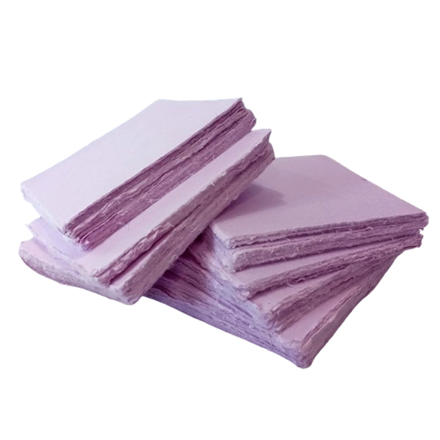 Deckle Papers® Handmade Cotton Paper Square Card Stock for Envelope Making, Calligraphy, Wedding Invitation, Menu Cards, Drawing, Watercolor, Origami Paper-Pack of-50-Purple (5x5 Inch)