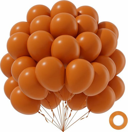 Burnt Orange Balloons | 12-Inch Latex Balloons - 50 Pack for Fall-Themed Events & Celebrations