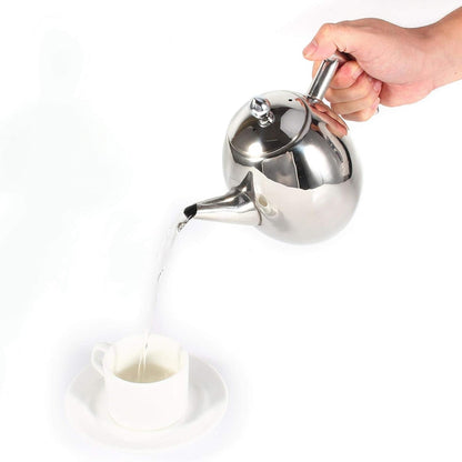 Tea Pots with Infusers for Loose Tea, Stainless Steel Teapot with Lid and Strainer (1500ml)