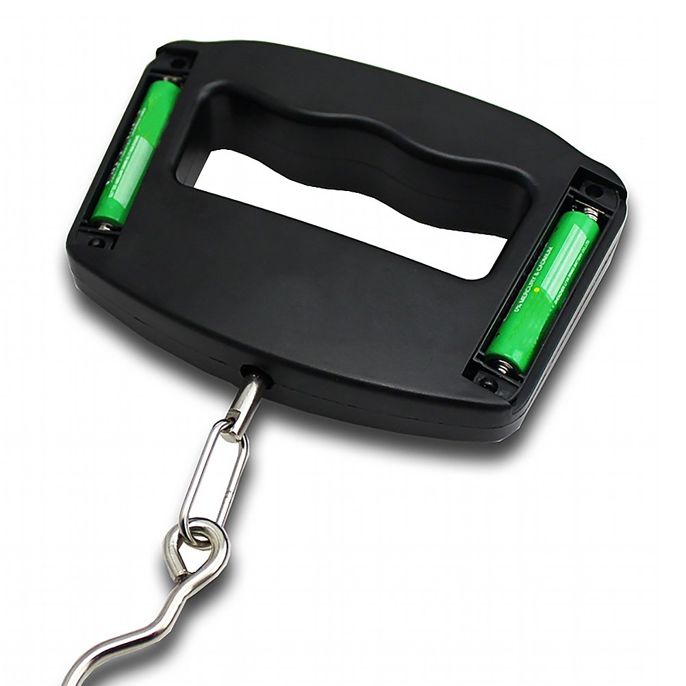 Odowalker Handheld Portable Digital Luggage Scale with Grip, 110Lb/50kg Digital Hanging Luggage Scale Travel Portable Electronic Weighing Suitcase and Bag, Black, Big Handle