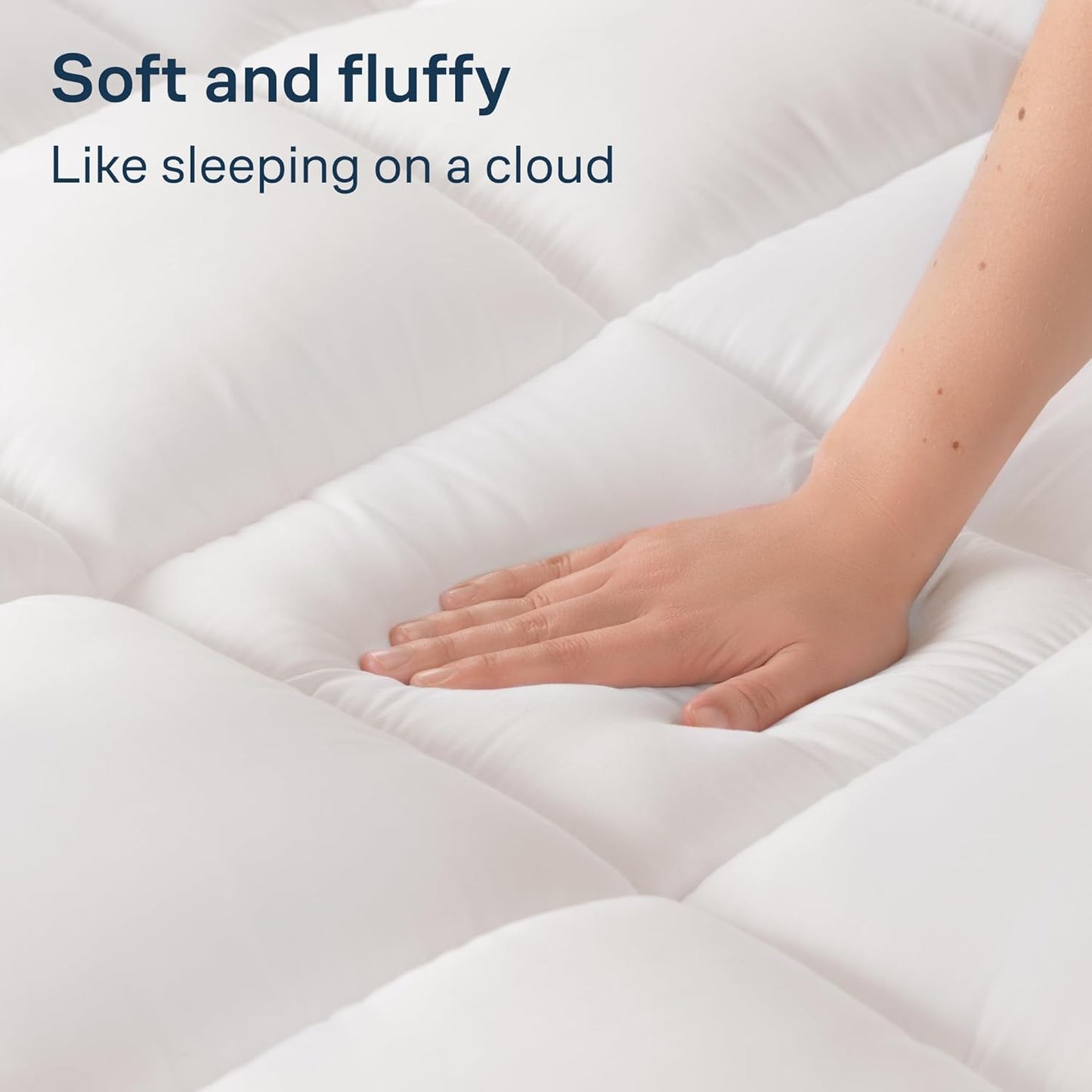 Niagara Cotton Twin Mattress Topper, Pillow Top Quilted Fitted Cooling Cover for Back Pain, Fits 20 Inches (39x75)
