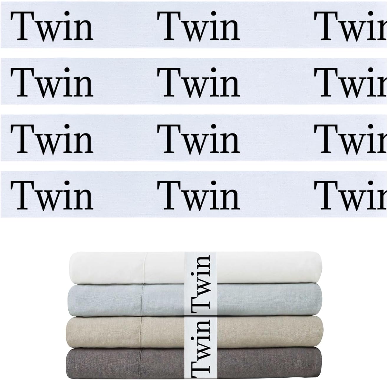Sheet Organizers and Storage Bands, Elastic Bed Sheet Straps/Storage Organizer for Linen Closet, 4 Pieces (Twin)