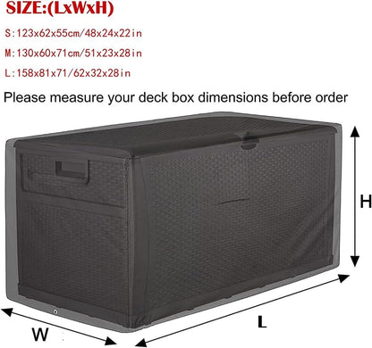 Skyour 420D 48x24x22in) Patio Deck Box Cover Heavy Duty Oxford Waterproof Bench Outdoor Storage Deck Boxes Covers