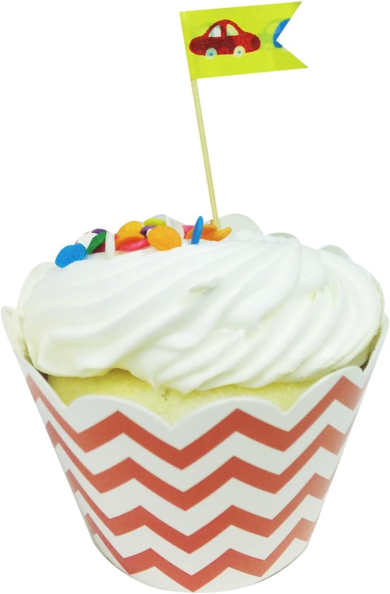 Wrapables Chevron Cupcake Wrappers, Standard Size, Set of 20, Orange