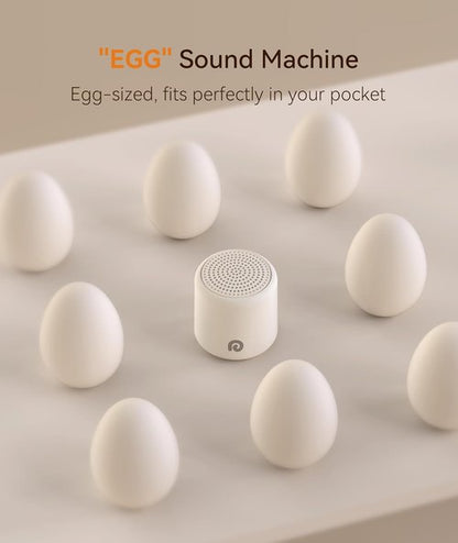 Dreamegg Portable White Noise Machine - Egg-Sized Design with 16 Nature Sounds & Timer | Ideal for Sleep, Travel & Home Use - Cream