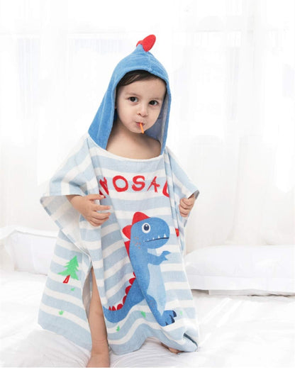 1-4 Years/Height:33.4"-43.3") TONWHAR Kids Bath/Pool/Beach Hooded Poncho Towel-Cartoon Animal Pattern Cotton Beach