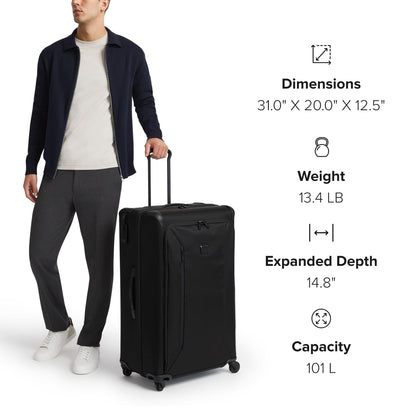 TUMI - Aerotour 4 Wheel Expandable Luggage - Men's and Women's Lightweight Business and Leisure Travel Suitcase - 31" X-Large Front Pocket Expandable Checked, Black