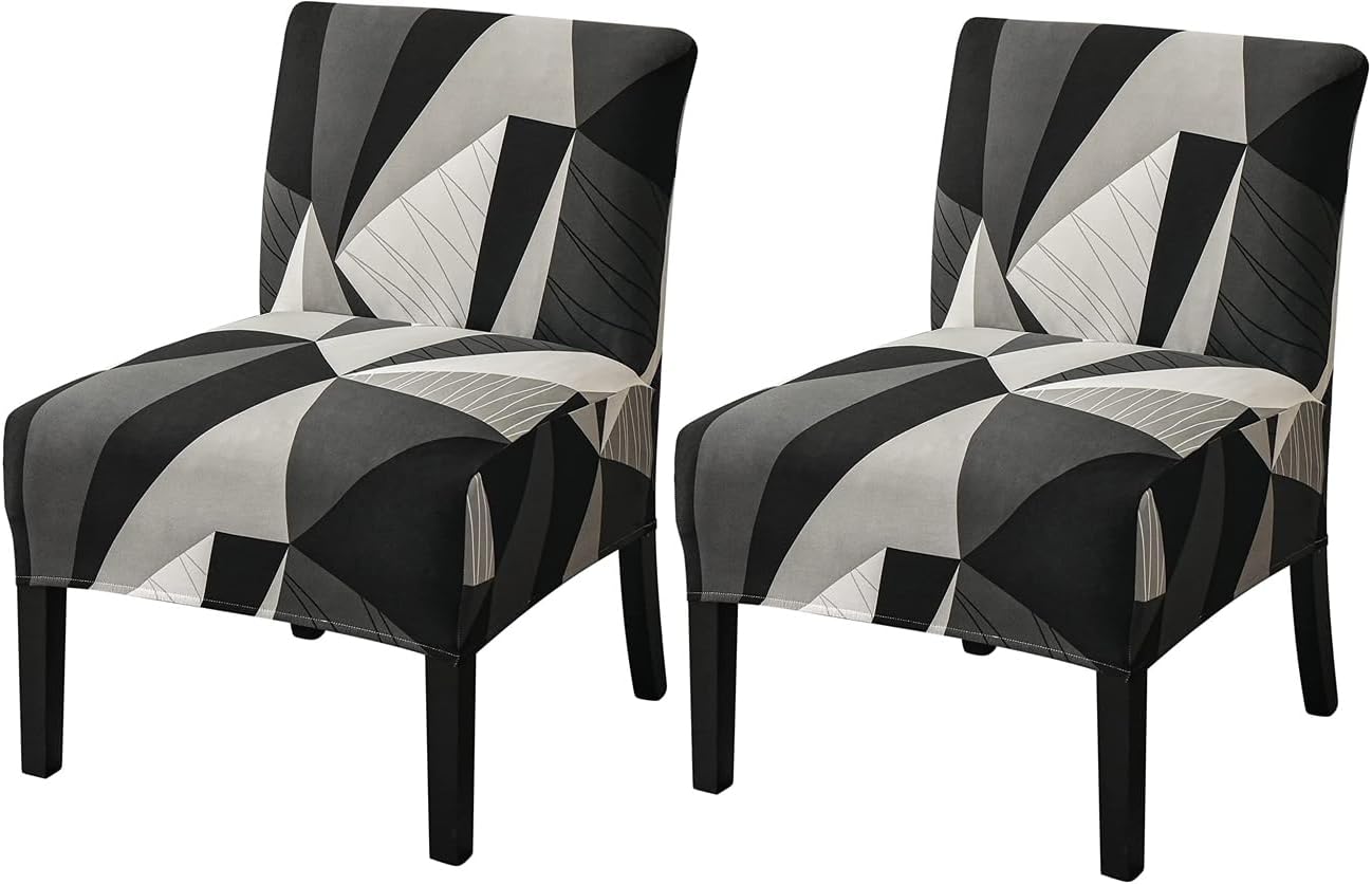 lihuitong Armless 2 Armless Armless 02) Chair Slipcover Pieces Printed Accent Chair Cover Stretch Spandex Slipper Chair