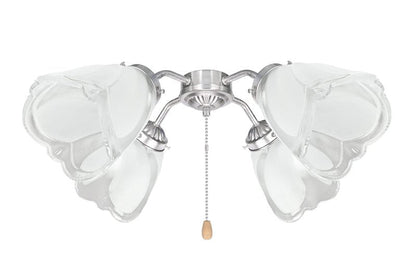 Aspen Creative 23058-4 Transitional Clear & Sandblasted Ceiling Fan Glass Shade.2-1/8"Fitter.Size:4-3/4"D x 5-5/8"H.4Pcs/Pack