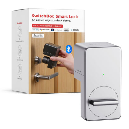 SwitchBot Smart Lock WiFi, Keyless Entry Door Lock, Smart Door Lock Front Door, Electronic Smart Deadbolt, Fits Your Existing Deadbolt in Minutes,Great for Airbnbs, Vacation Rentals and More