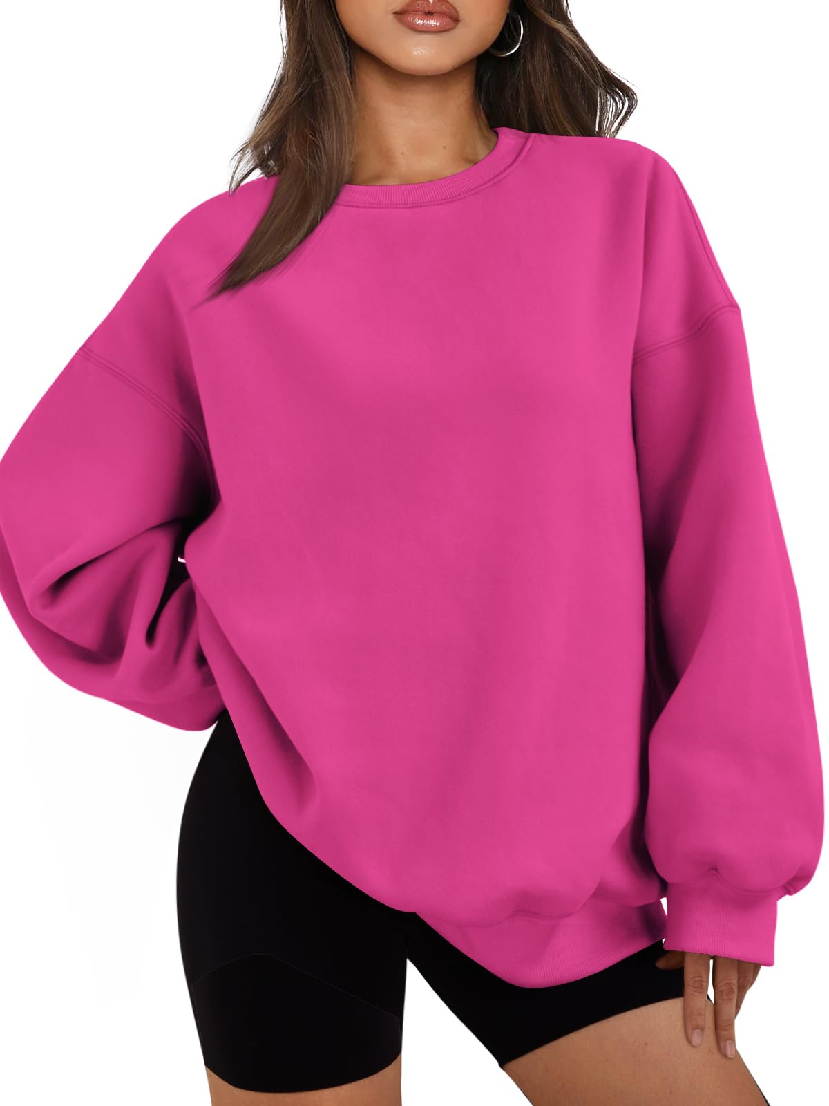 EFAN Womens Oversized Sweatshirts Hoodies Fleece Crewneck Sweaters Casual Tops Comfy Fall Fashion Outfits Winter Clothes 2025