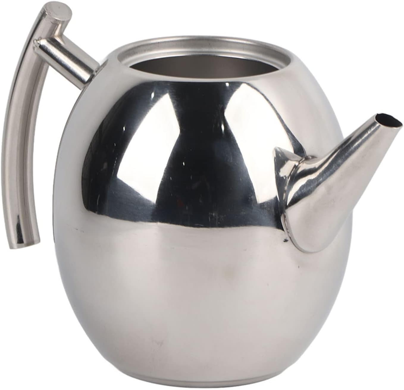 Stainless Steel Teapot with Filter, Large Capacity (1500ML), Metal Coffee Pot Water Container Kettle