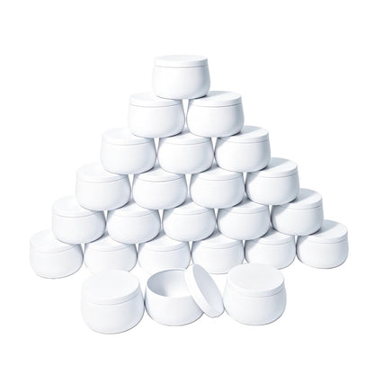 HOMAMAMOON 24 Pack Candle Tins for Making Candles, 8 oz Matte White Empty Candle Jars with Lids, Premium Seamless Metal Candle Containers Jars for DIY Craft, Small Business,Travel, Storage & Gifts