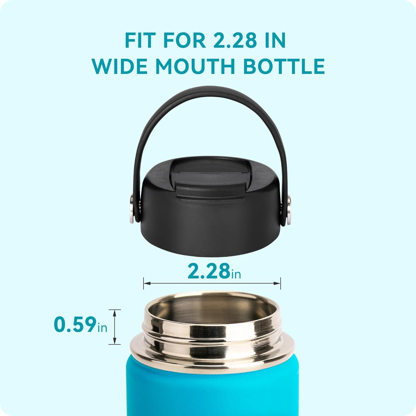 Flip Lid for Wide Mouth Insulated Sports Water Bottles, Replacement Lids for Hydro Flask 12-40 oz