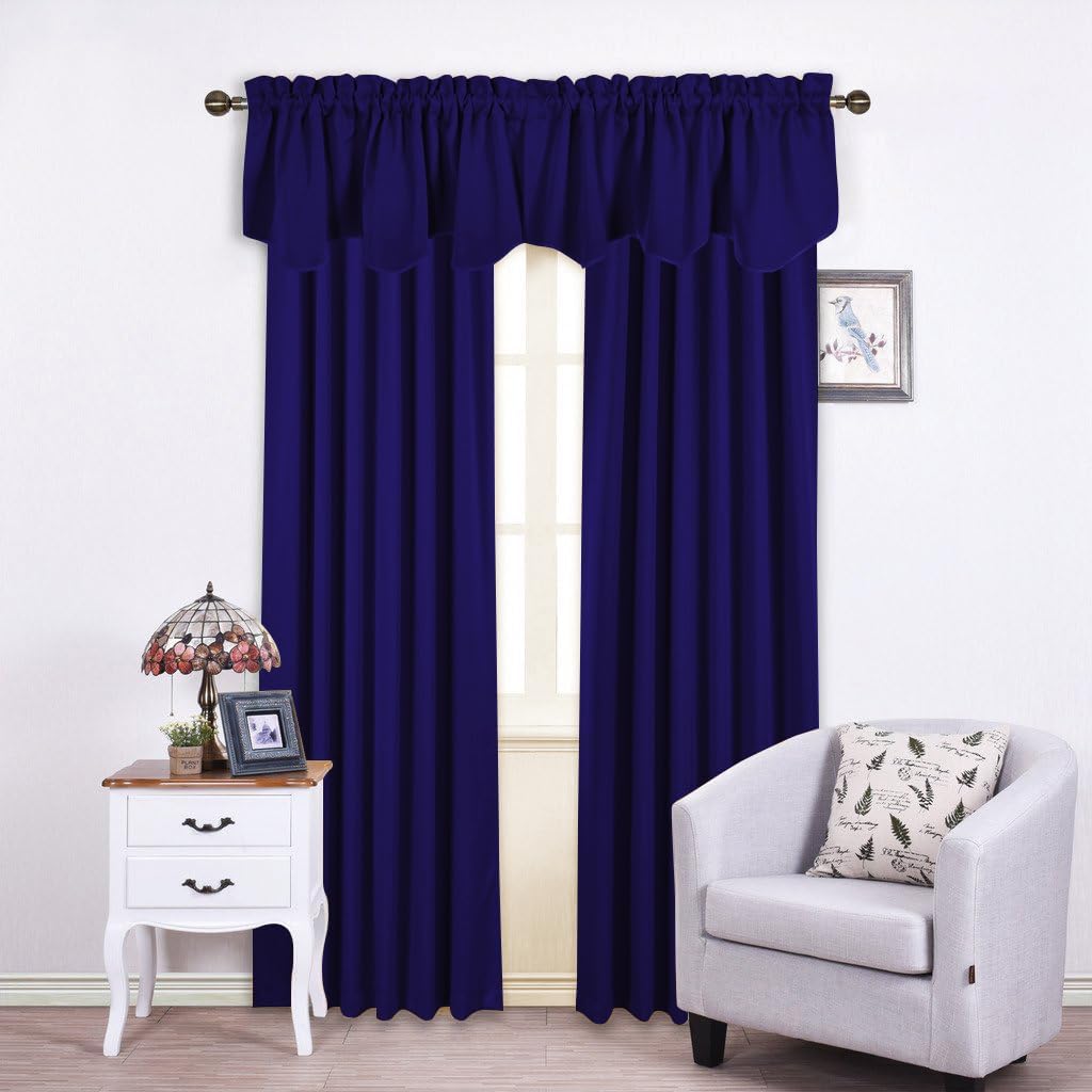 NICETOWN Blackout Curtain Valance Tier, 52 inches by 18 inches, Navy Blue, 1 Piece