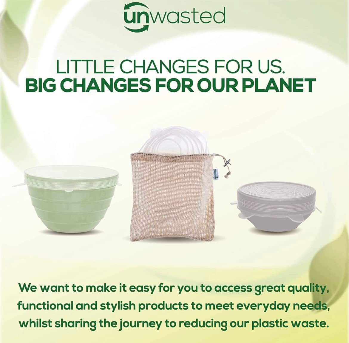 unwasted Reusable Silicone Lids (X-Small), Silicone Covers for Food Storage, Pack of 6