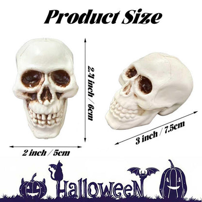 Zonlianxin Realistic Small Skeleton Heads 10pcs, Spooky Plastic Skulls for Halloween Decorations, Haunted House Props, Garden & Party Table Decor