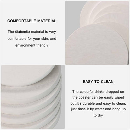 Pznen 2 Pack Accessories,Set 2 Surface of Terrazzo Floor Texture Coasters for Drinks Antique Beautiful Stone Design