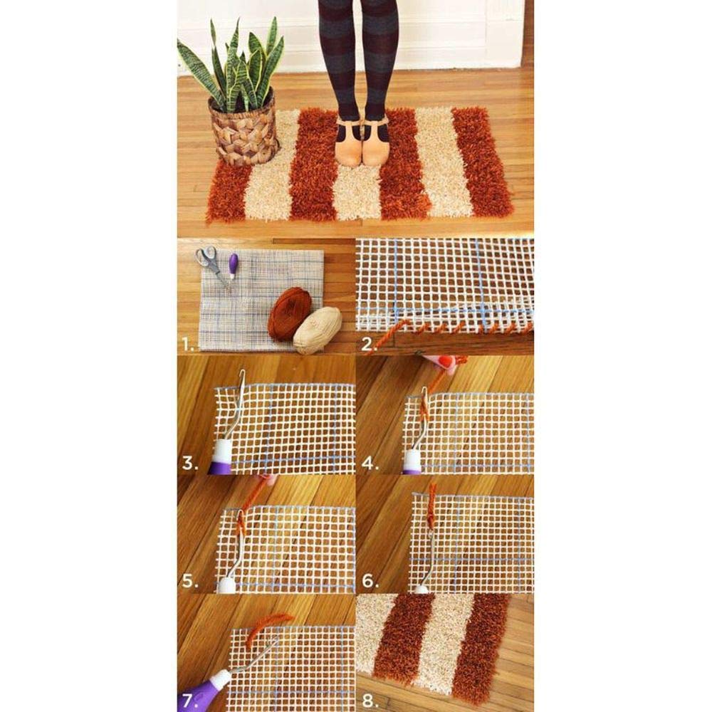 Neefoir Blank Rug Hooking Mesh Canvas Latch Hook Rug Making Carpet Tapestry DIY Kit Tool for Embroidery Crafts Decoration (39X59 inch)
