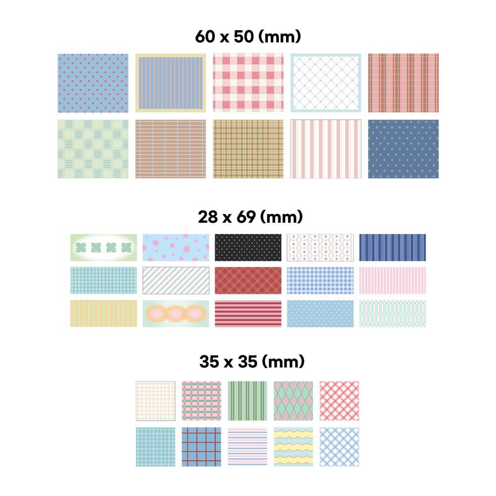 Monolike Plan Pattern Sticker Pack (102Pcs) - Variety Pack, Journal, Scrapbook, Fancy Sticker, Paper