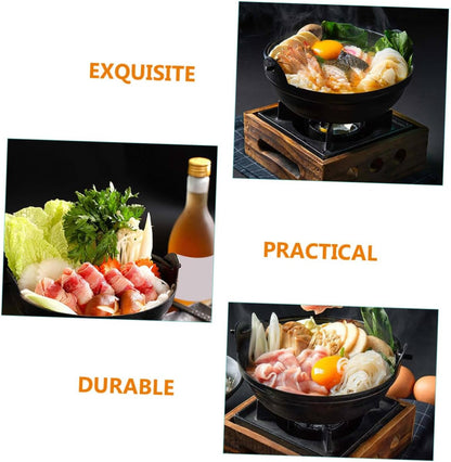 UPKOCH Sukiyaki Cheese Fondue Nabe BBQ Stove, Mini Cast Iron Skillet for Outdoor Cooking, Non-Sticky Pot