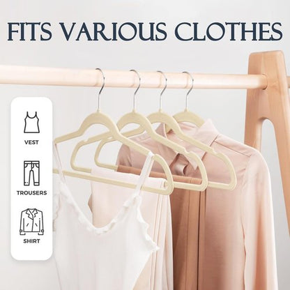 HOUSE DAY Velvet Hangers - 60 Pack Non-Slip Heavy Duty Felt Hangers for Coats | Premium Slim Design with 360° Rotating Hook
