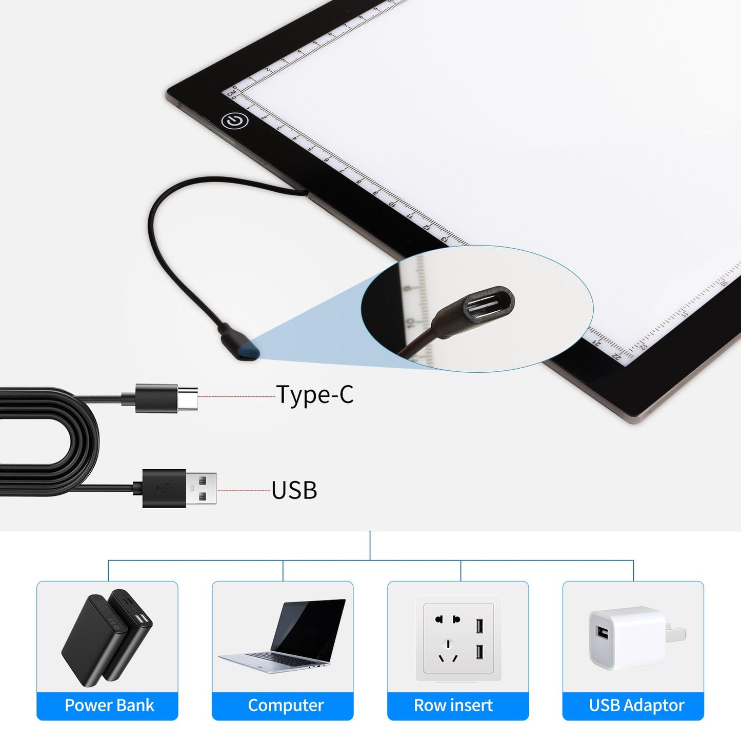 A4 Light Board for Diamond Painting - Tracing Light Box with Stand, Stepless Dimmable 3 Levels Brightness Light Pad, Ultra-Thin LED Light Pad for Weeding Vinyl, Drawing, Diamond Painting