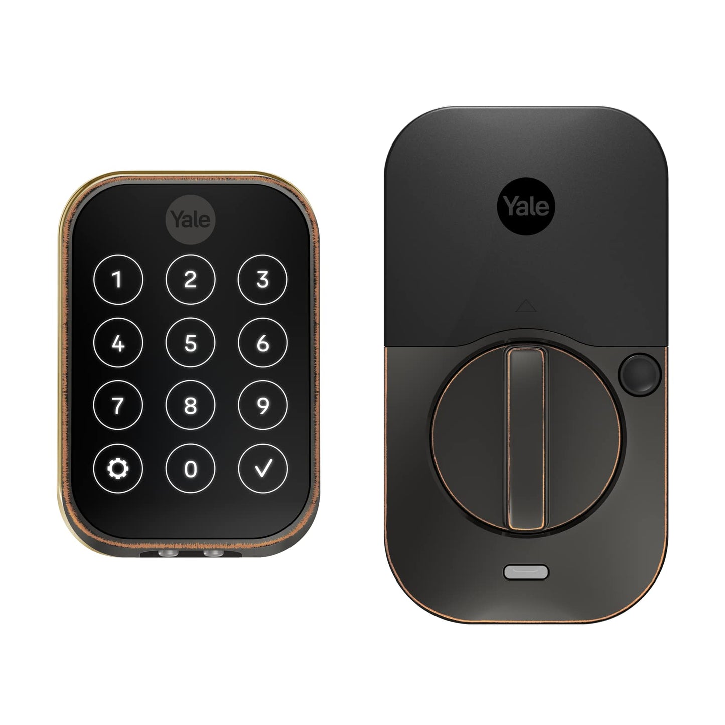 Yale Security Assure Lock 2 Deadbolt, Black Suede Keyed Smart Entry Door Lock with Wi-Fi Connected Keypad for Code Entry and Remote Access, YRD410-WF1-BSP