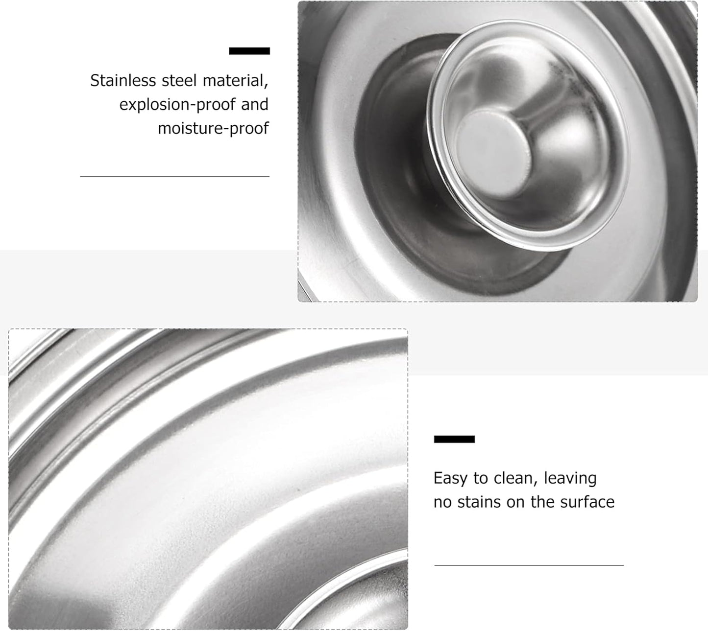 Hemoton Frying Pan Lid, Stainless Steel Universal Lid for Pots, Pans, Skillets - Replacement Frying Pan Cover