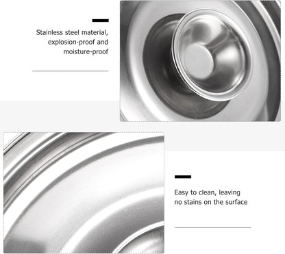Hemoton Frying Pan Lid, Stainless Steel Universal Lid for Pots, Pans, Skillets - Replacement Frying Pan Cover