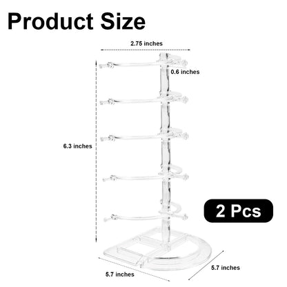 Aiofaervy 2 Pack Acrylic Sunglasses Rack Eyeglasses Display Stand Holder Storage Organizer for 10 Glasses Clear Acrylic Glasses Holder for Office Home Decor and Selling