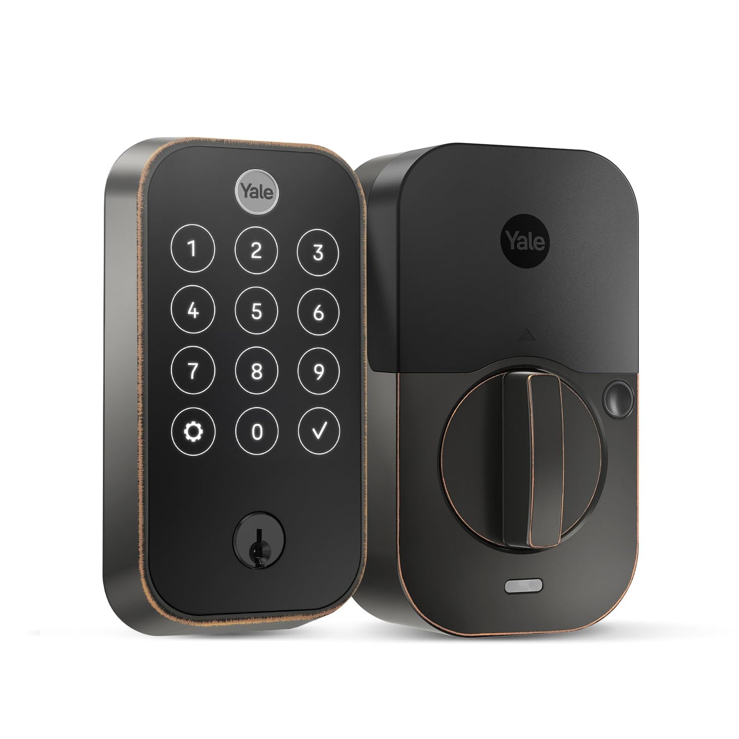 Yale Assure Lock 2 Touch Deadbolt, Black Suede Key-Free Smart Entry Door Lock with Wi-Fi Connected Touchscreen Keypad and Fingerprint Scanner for Code Entry and Remote Access, YRD450-F-WF1-BSP