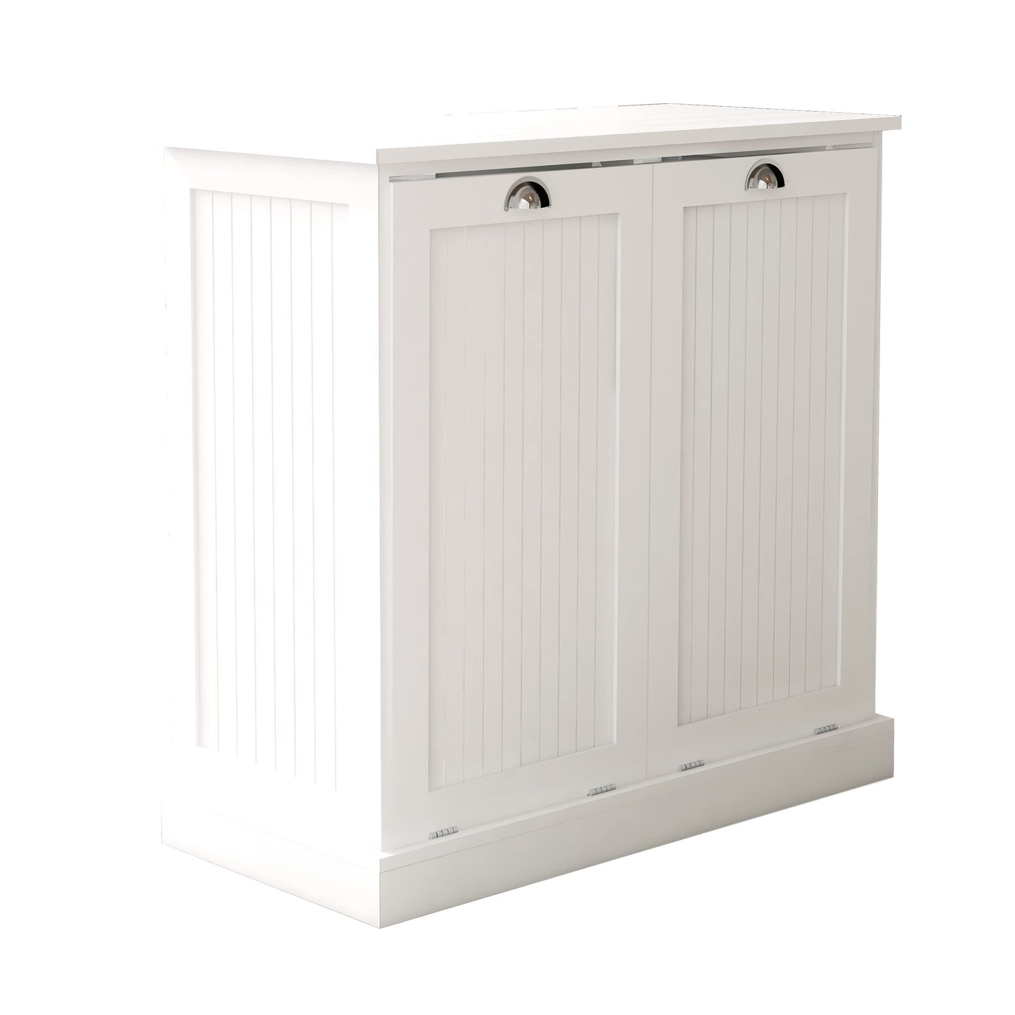 agnixnaf Laundry Sorter Cabinet, Two-Compartment Tilt-Out, for Small Bothroom, White Storage Cabinet