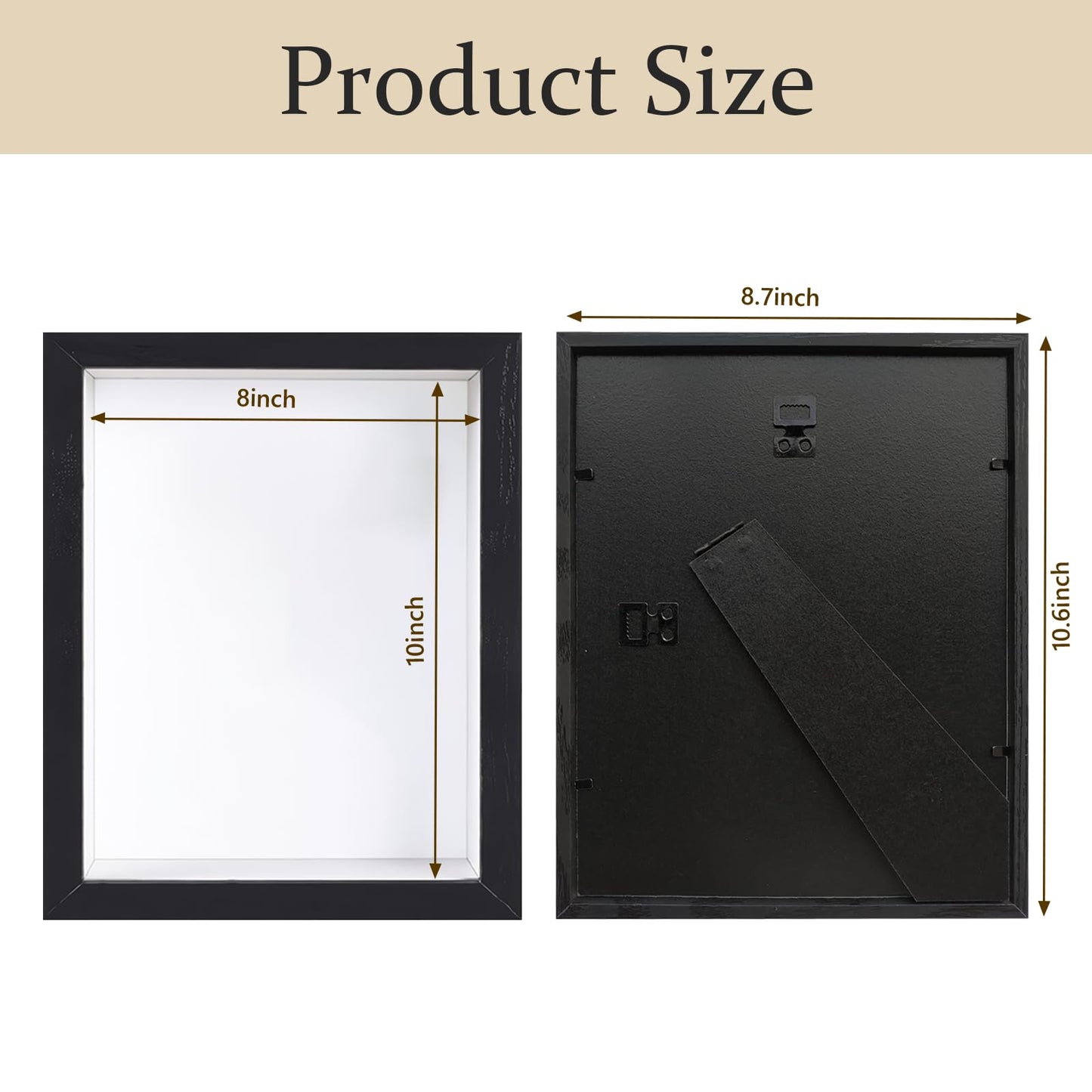 Shadow Box Frame 8x10 - 3 Pack Wood Deep Shadowbox with Glass Shadow Boxes Display Cases Suitable for Photos, Dried Flowers, Handicrafts Picture Frames for Wall (Black)