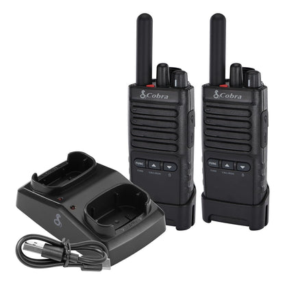 Cobra PX650 BCH6 - Professional/Business Walkie Talkies - Rechargeable, 300,000 sq. ft/25 Floor Range, Dust Protected and Splashproof (IP54 rating), Two-Way Radio Set (6-Pack)