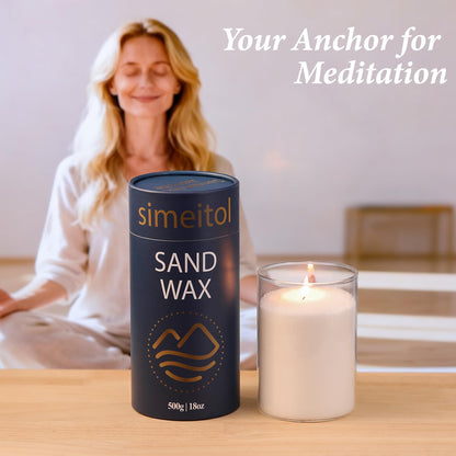 simeitol 18oz Scented Candle Sand Wax, Vanilla Scented Pearled Candles with a Glass Jar, Long Lasting with 120 Hours Refillable Candle Sand with 30 Wicks for Mom/Home Decor/Holiday Gift/Relaxation