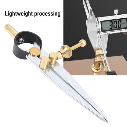 YUEHISY Spring Wing Divider Caliper, 4in Drafting Compass with Leather Creaser, Adjustable Lockable Tool, for Geometry Craft Work