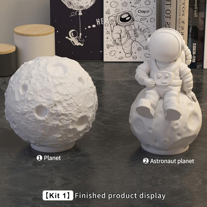 Space Planet Resin Molds Silicone，【4-Piece Set】 Epoxy Resin Space Astronaut Silicone molds,3D Resin Spaceballs Molds, Small Rocket Silicone Model, Space Rabbit DIY Gift Sets for Teens(【Kit 2】)