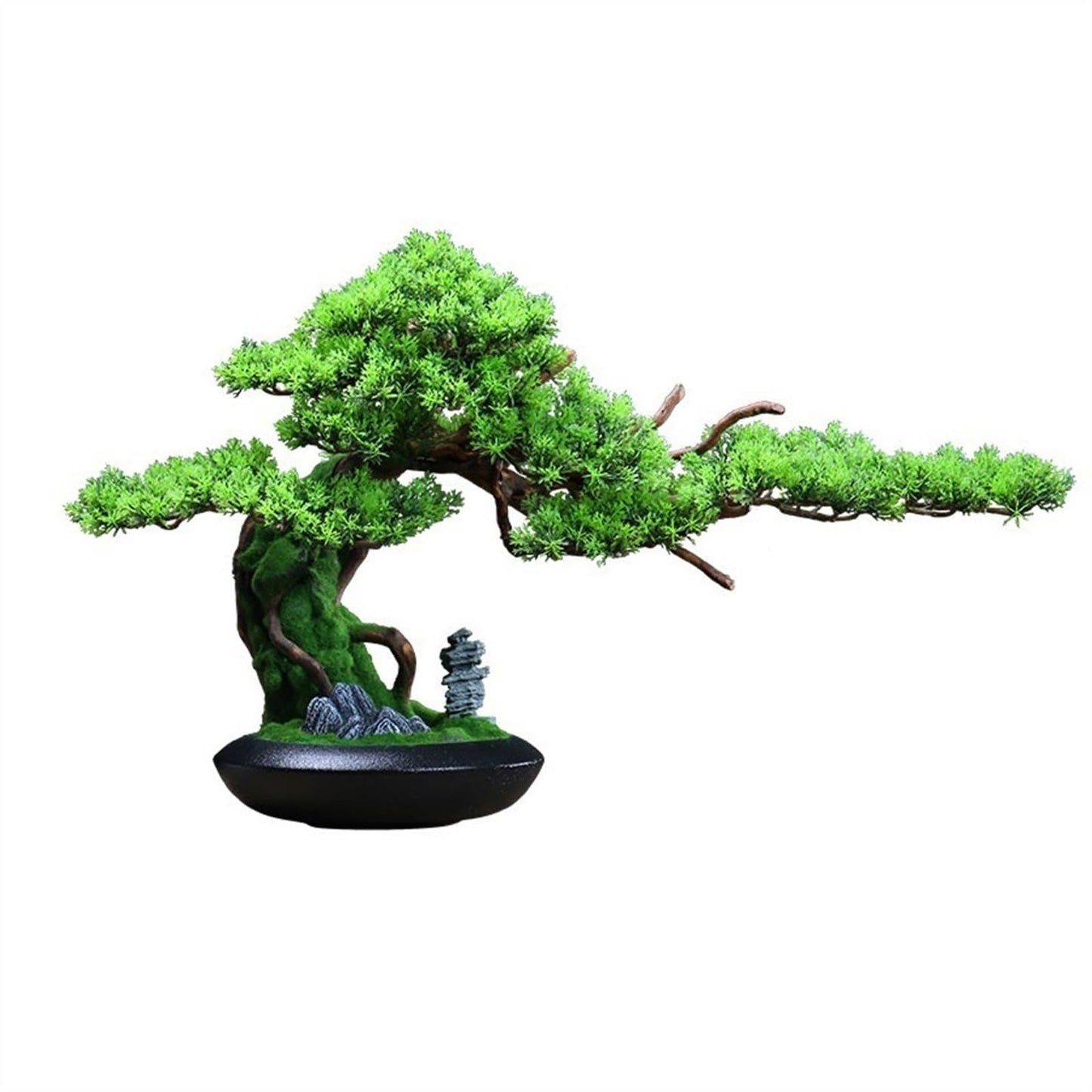 WANGHAI2024M Artificial Trees Chinese Light Luxury Simulation Tree Office Landscaping Hotel Wood Root Carving Ornaments Entrance Cabinet Decorations Artificial Bonsai