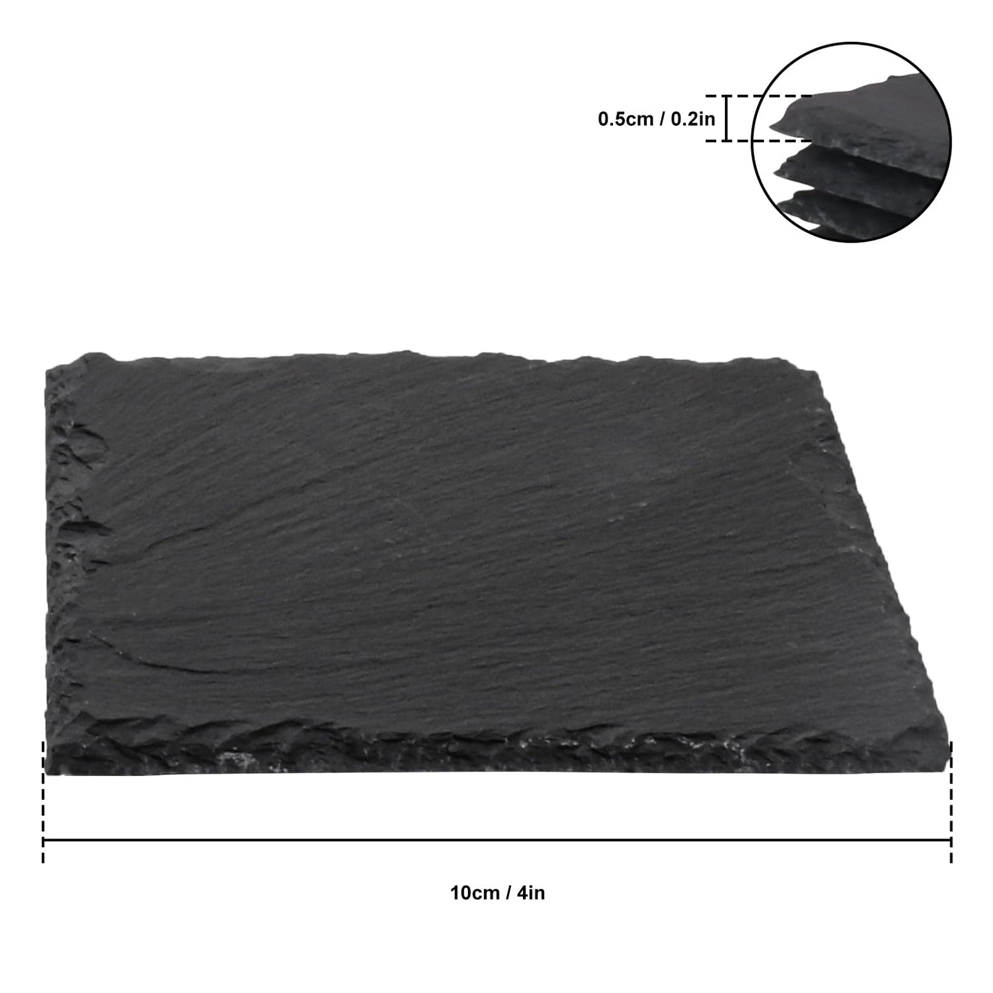 30 Pack 4 Inch Square Slate Coasters,Black Stone Coasters with Anti-Scratch Bottom, Ideal for Home Decor, Bar, Housewarming Gifts, and Laser Engraving KUKLIPJIM