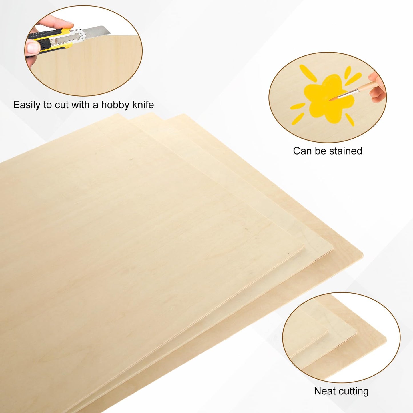 24Pcs 16 x 12 x 1/8 Inch Basswood Sheets, Unfinished Wood Boards, 3mm Basswood for Laser Cutting, Arts and Crafts, Painting, Wood Engraving, Architectural Models, Pyrography