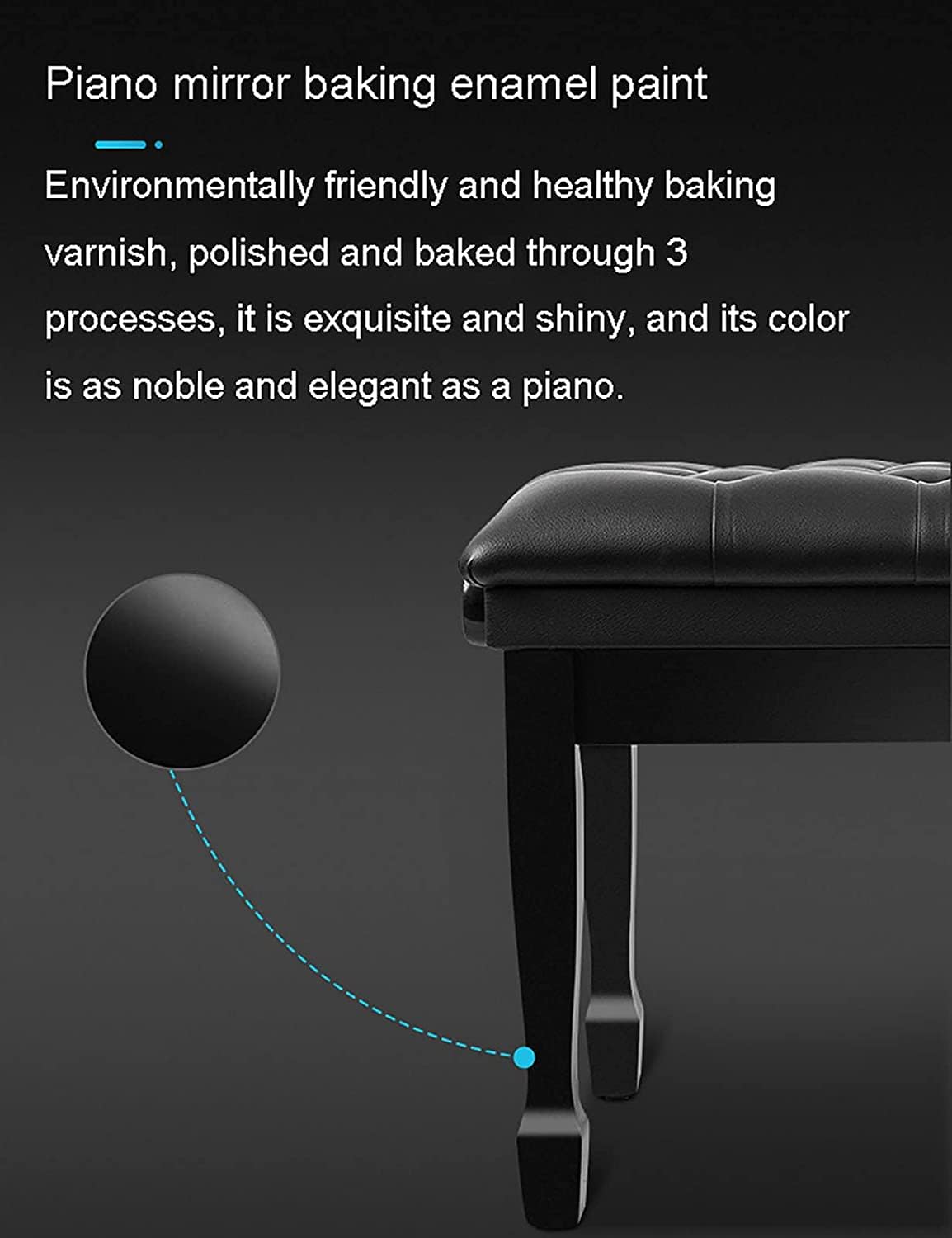 GAZOGJ Piano Stool Piano Bench Dressing Table Stool Genuine Leather Keyboard Bench Piano Stool, Height Adjustable Piano Bench with Storage Compartment, 58 x 41 x 48-58,Mahogany