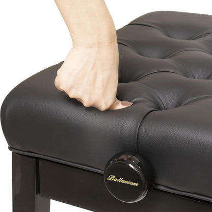 Bailanoom Adjustable Piano Chair Bench with Back Support,Black Piano Stool Music Bench,Musician Chair