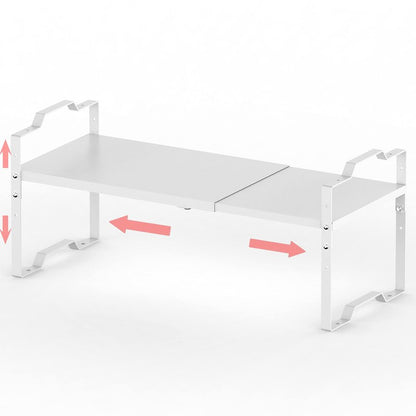Jojocross Expandable Shelf for Cabinet Organizer Adjustable Stackable Spice Rack at Kitchen and Bathroom more, Counter Countertop Cupboard Organization Pantry Storage(LARGE/3PACKS/WHITE)