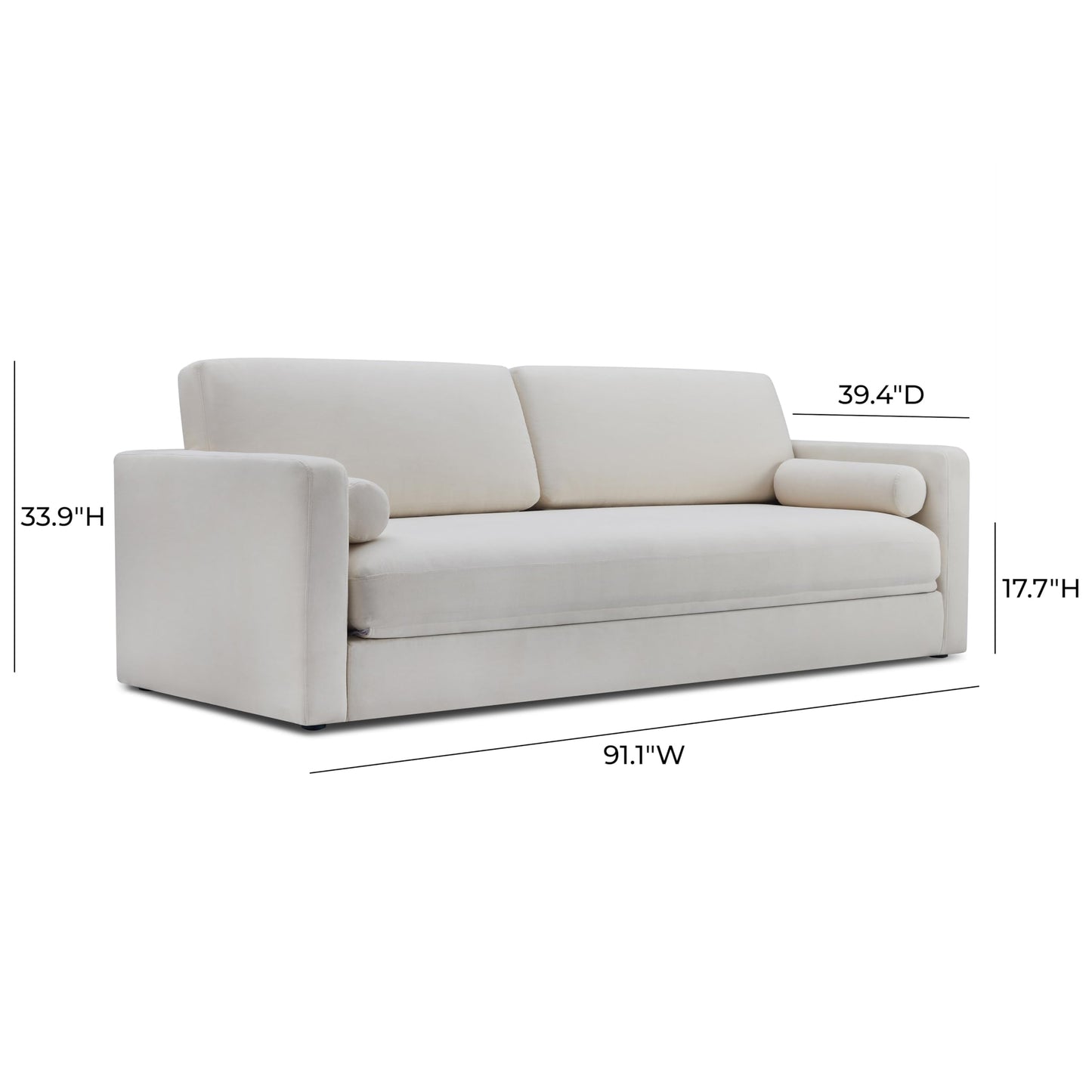 Tov Furniture Ryan Cream Upcycled Linen Sofa Bed